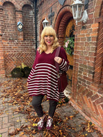 Wine Stripe Knitted Jumper Anne